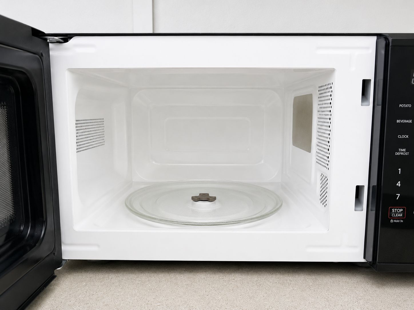 Microwave after detailed interior cleaning